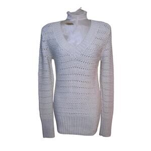 Lucky Brand Womens Sweater Cream Metallic Wool Alpaca Size‎ L